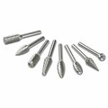 Cgw Abrasives Burr Set, Cylindrical - With End Cut Shape SB Head, 1/4 in Dia Head, 5/8 in L of Cut, 2 in OAL, Do 62350
